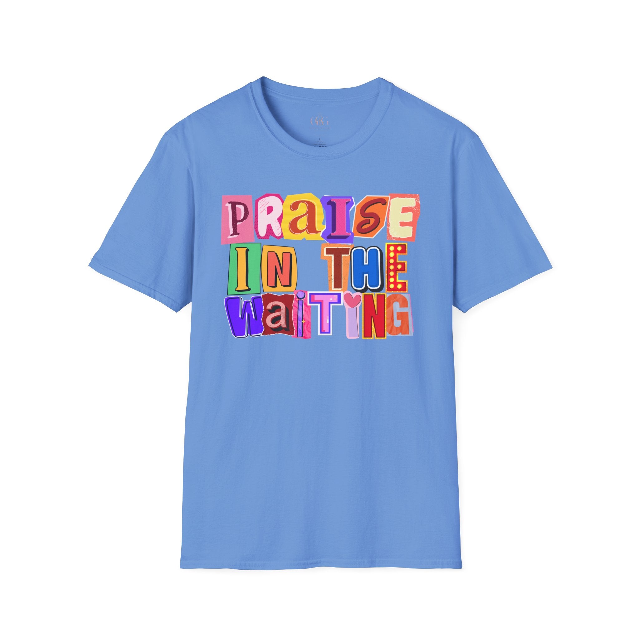 T-Shirt — "Praise in the Waiting" Colorful Inspirational Graphic Tee