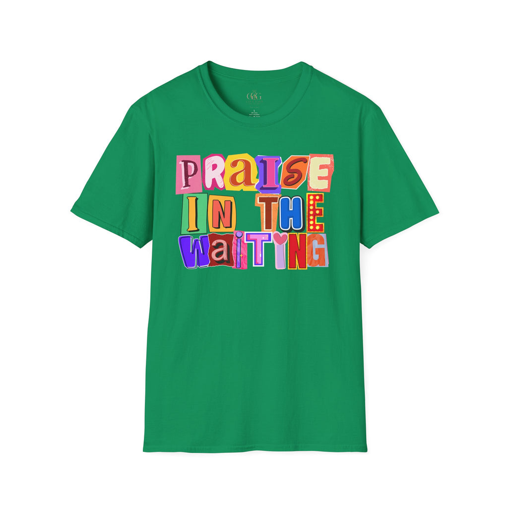 T-Shirt — "Praise in the Waiting" Colorful Inspirational Graphic Tee