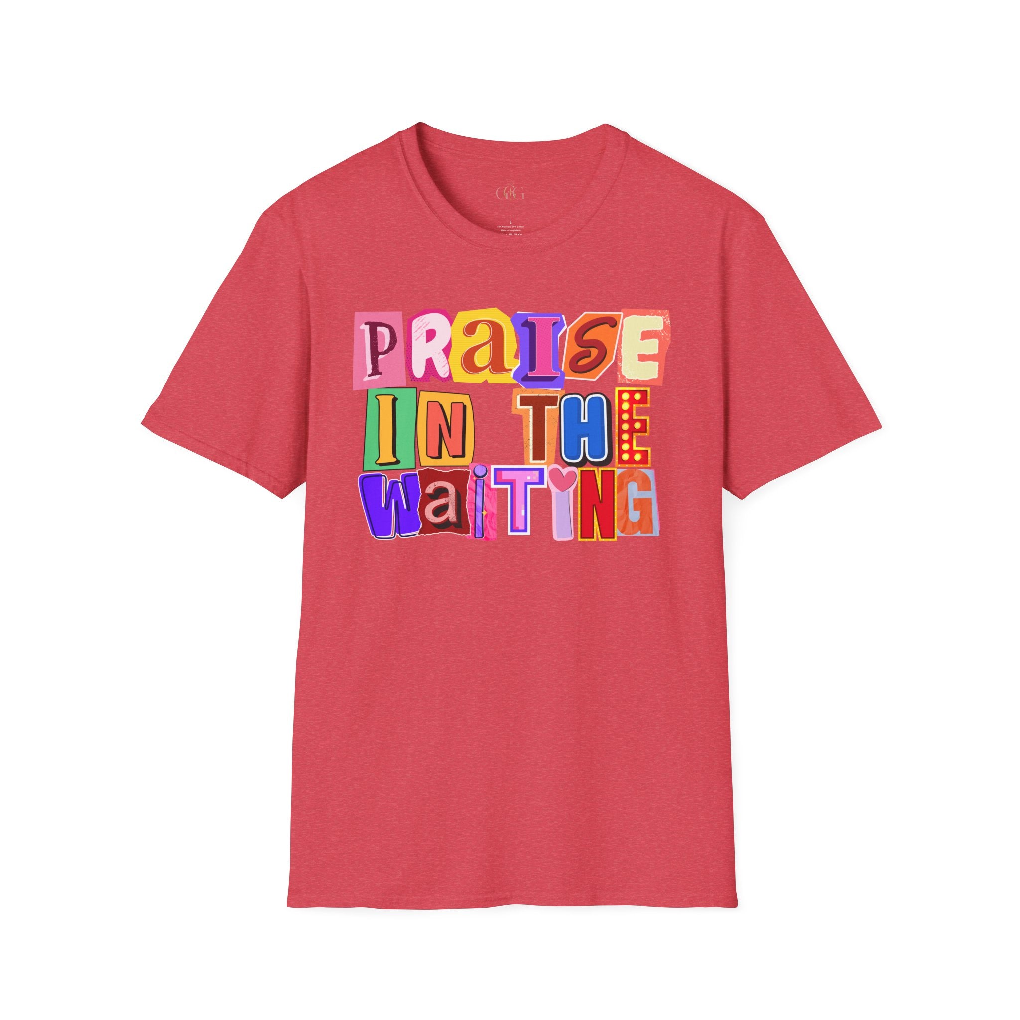 T-Shirt — "Praise in the Waiting" Colorful Inspirational Graphic Tee
