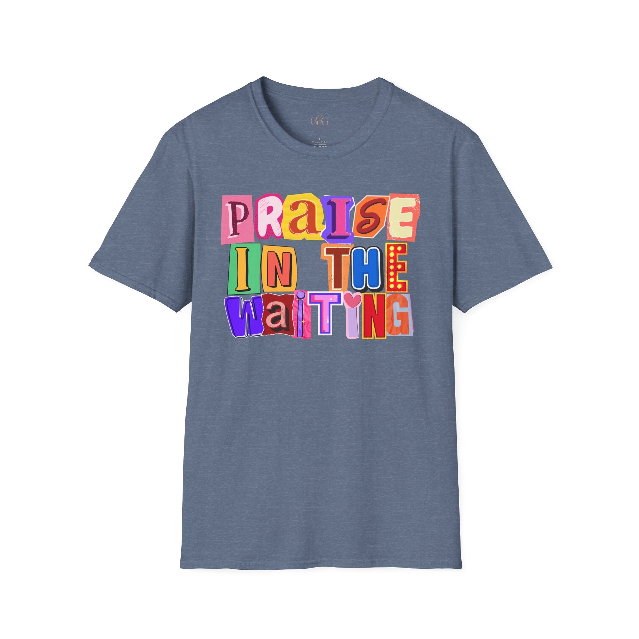 T-Shirt — "Praise in the Waiting" Colorful Inspirational Graphic Tee