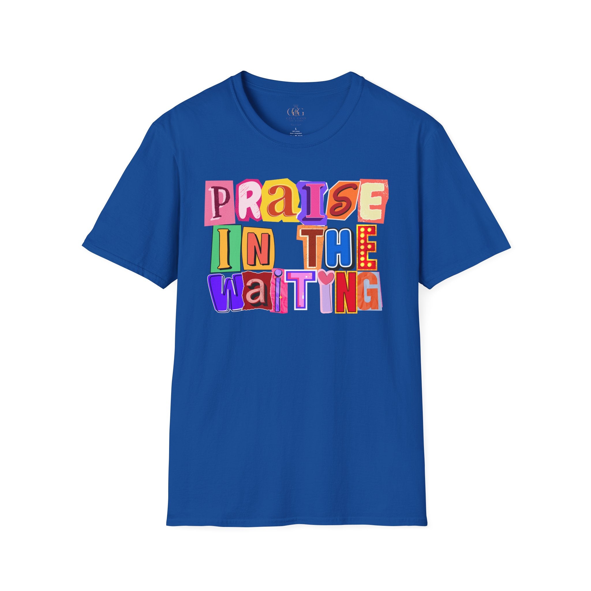 T-Shirt — "Praise in the Waiting" Colorful Inspirational Graphic Tee