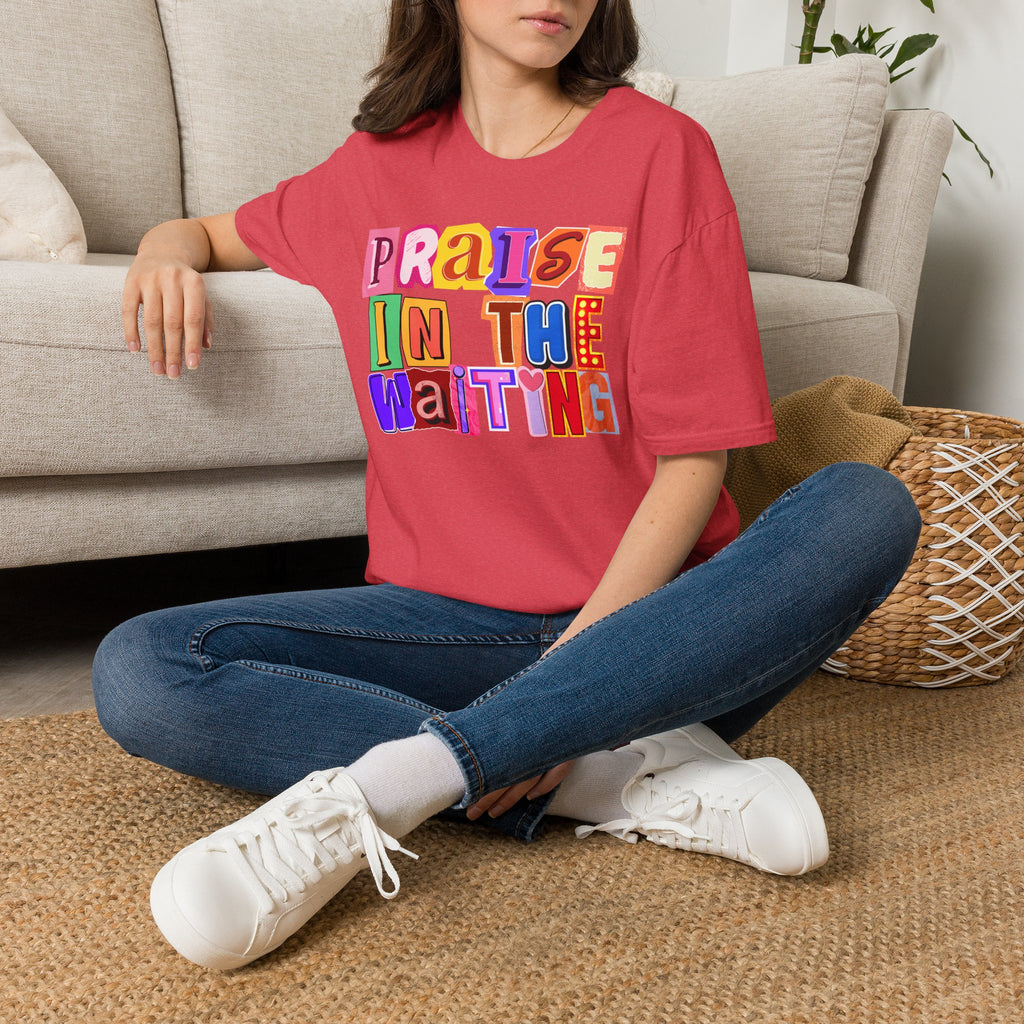 T-Shirt — "Praise in the Waiting" Colorful Inspirational Graphic Tee