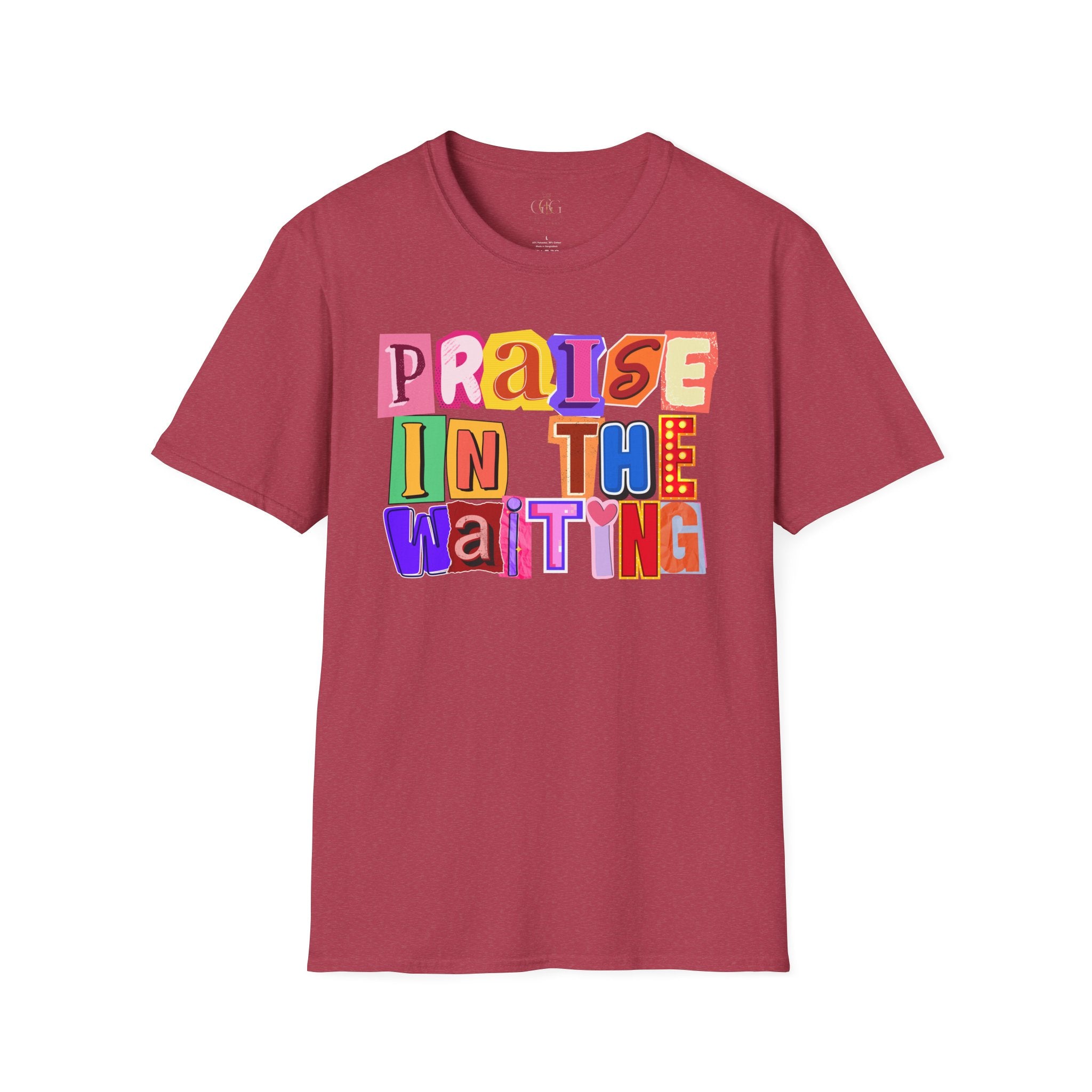 T-Shirt — "Praise in the Waiting" Colorful Inspirational Graphic Tee