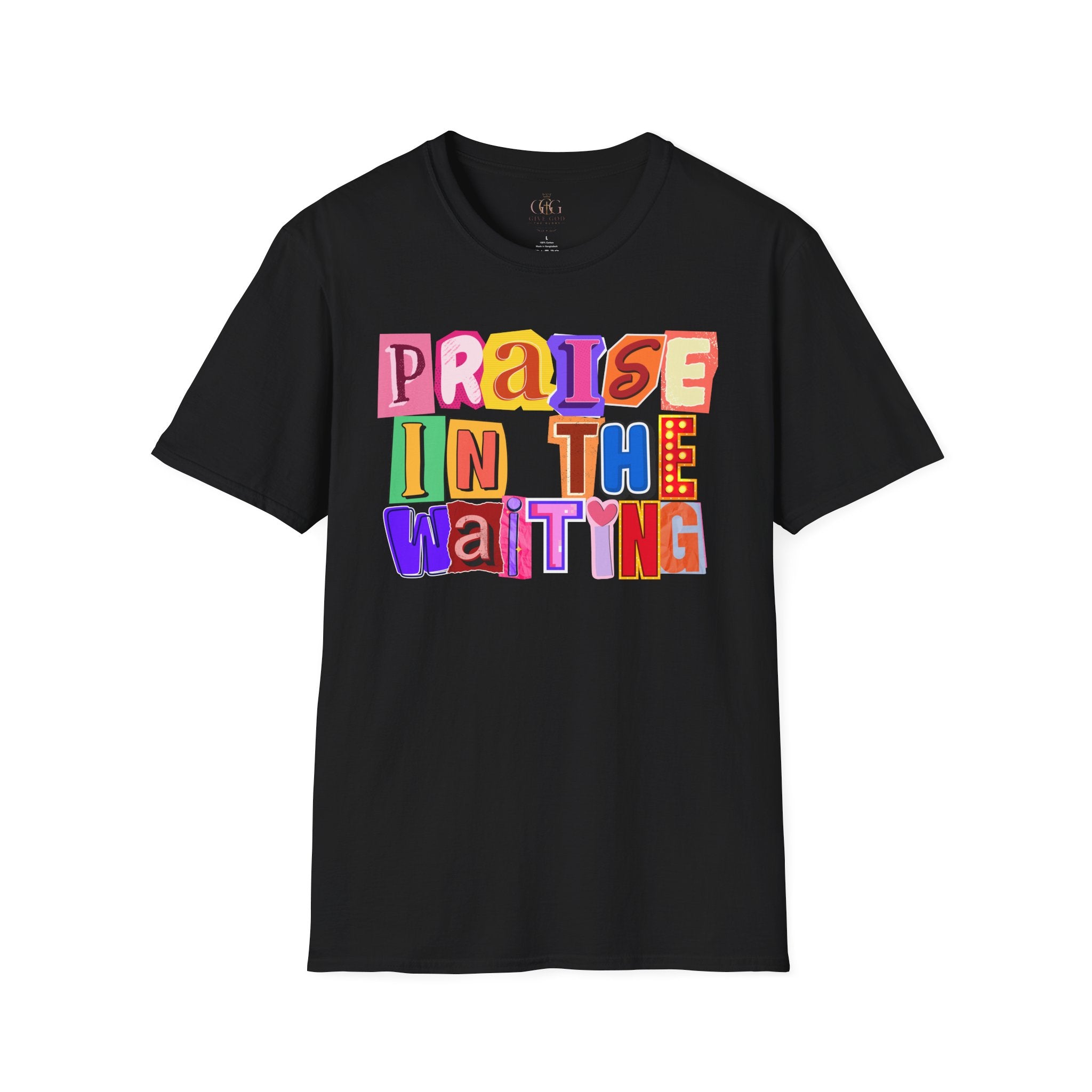 T-Shirt — "Praise in the Waiting" Colorful Inspirational Graphic Tee