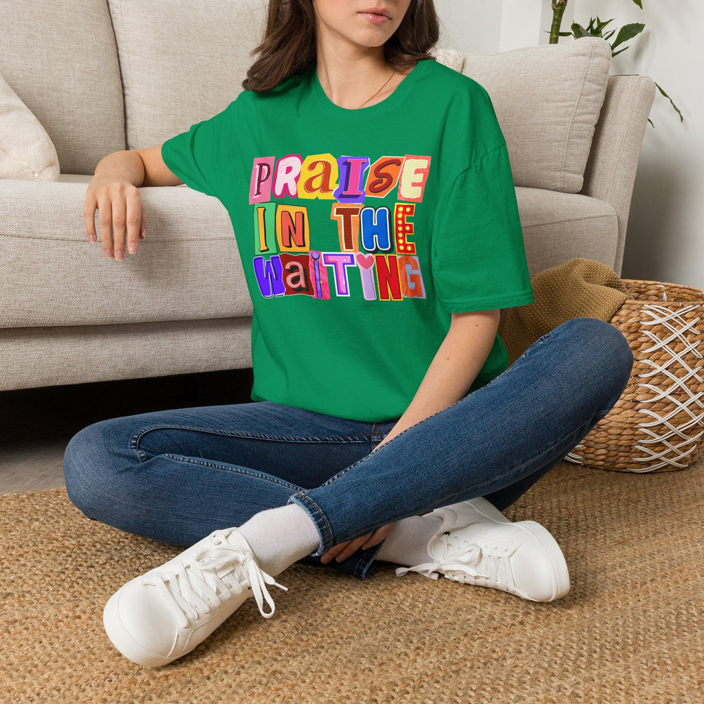 T-Shirt — "Praise in the Waiting" Colorful Inspirational Graphic Tee