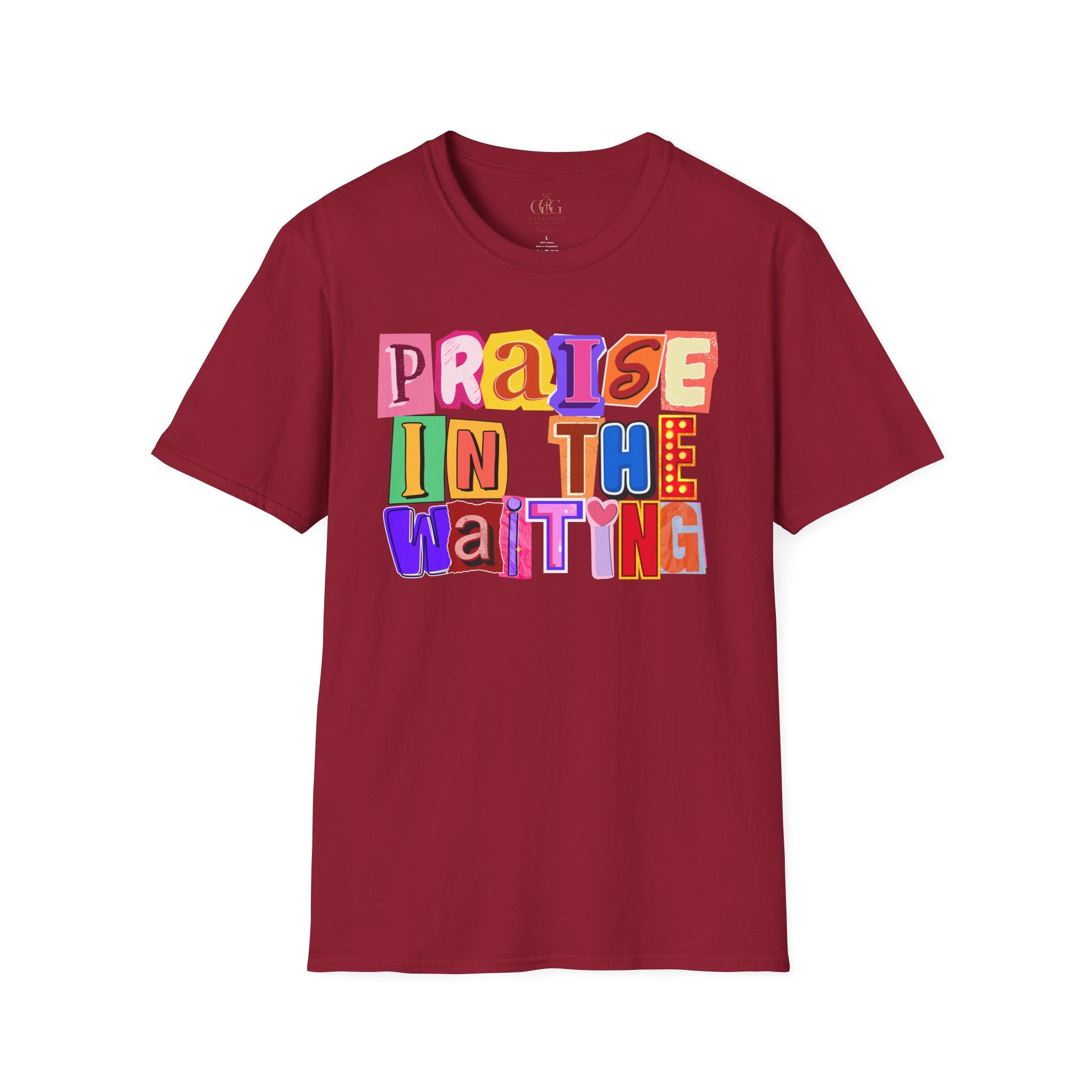 T-Shirt — "Praise in the Waiting" Colorful Inspirational Graphic Tee