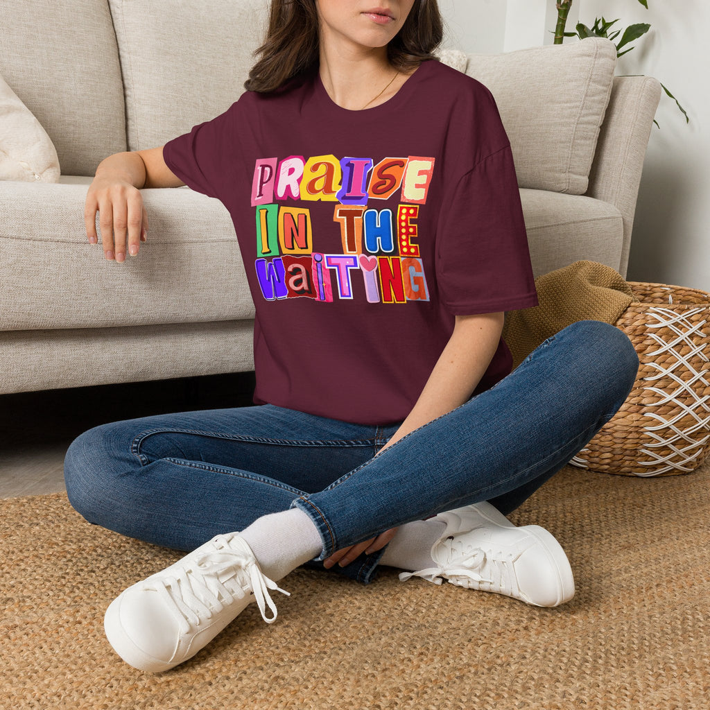 T-Shirt — "Praise in the Waiting" Colorful Inspirational Graphic Tee