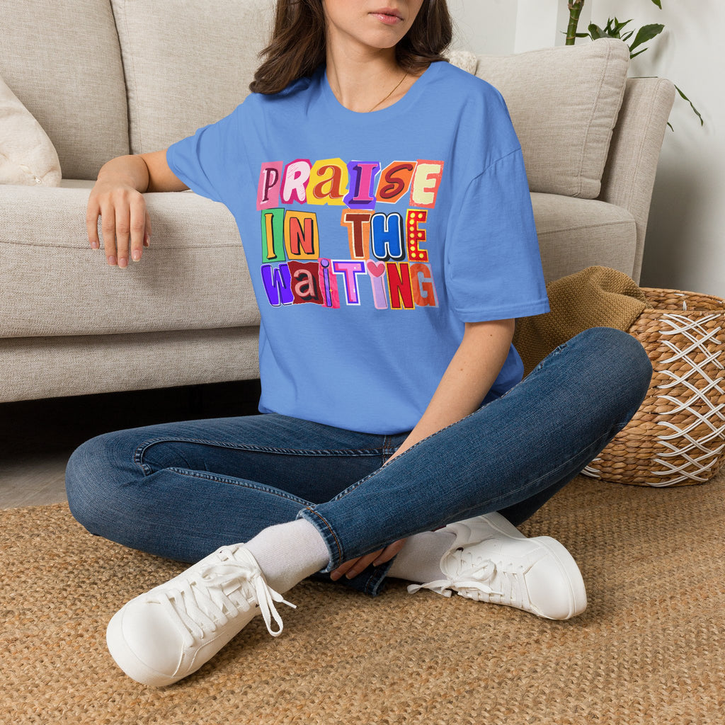 T-Shirt — "Praise in the Waiting" Colorful Inspirational Graphic Tee