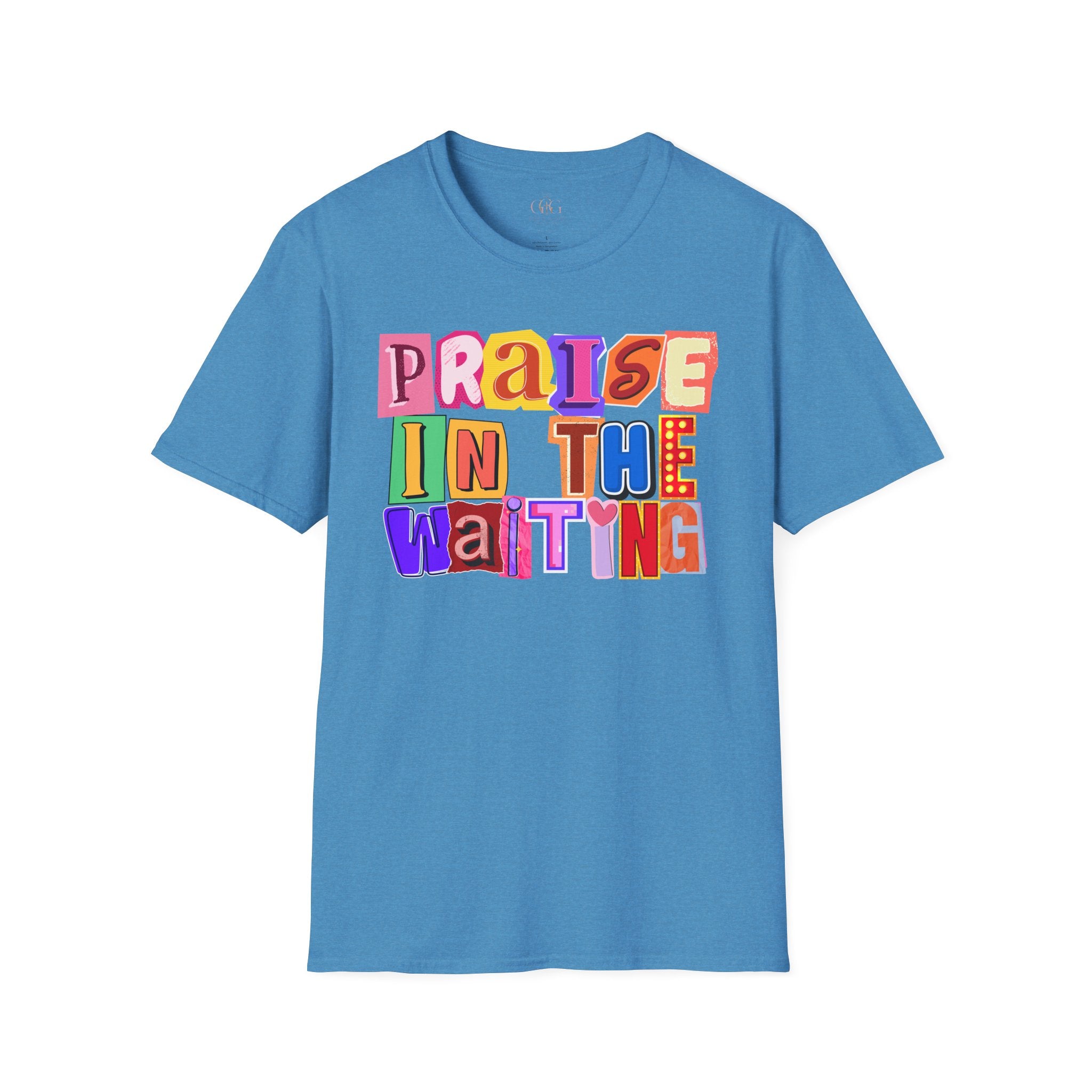 T-Shirt — "Praise in the Waiting" Colorful Inspirational Graphic Tee