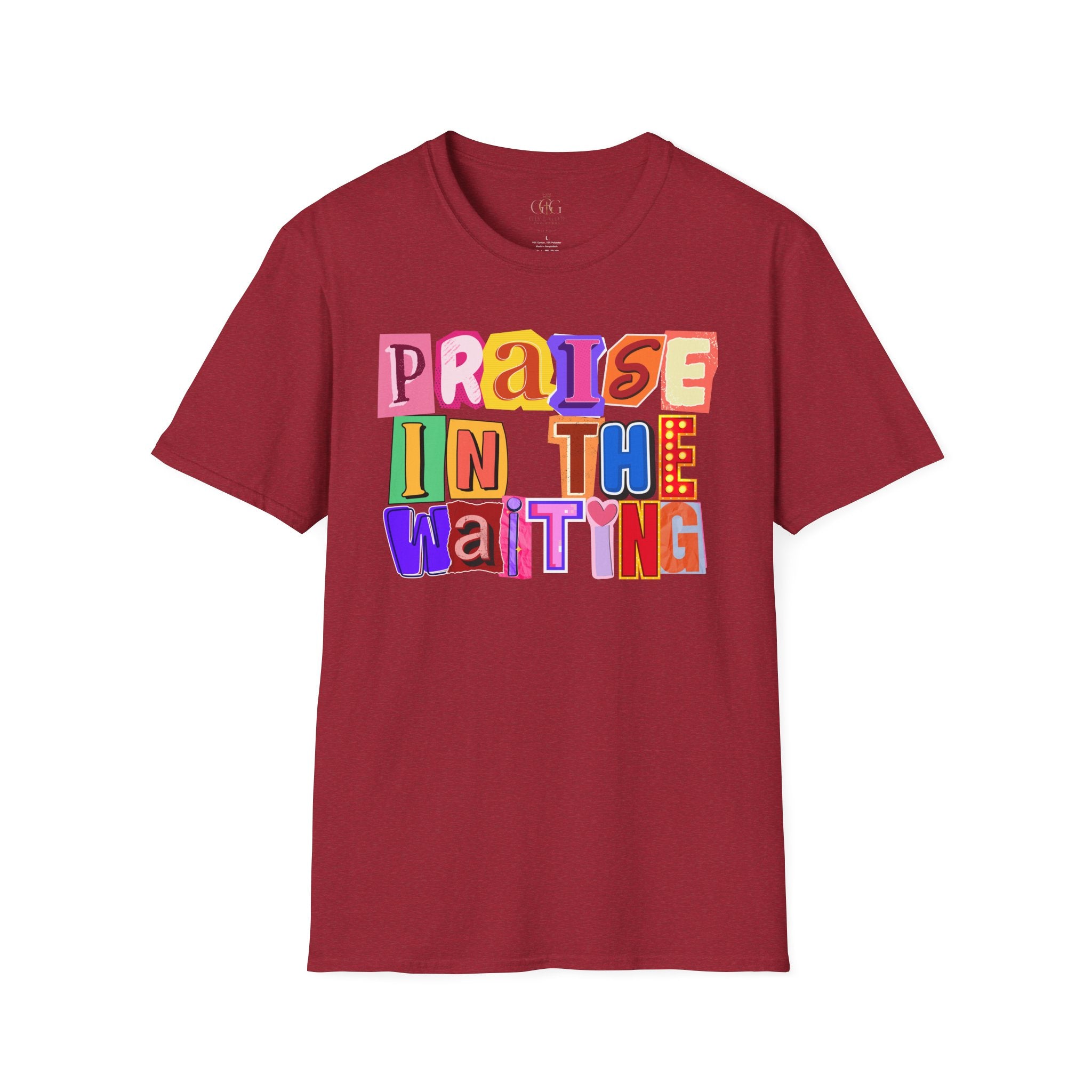T-Shirt — "Praise in the Waiting" Colorful Inspirational Graphic Tee