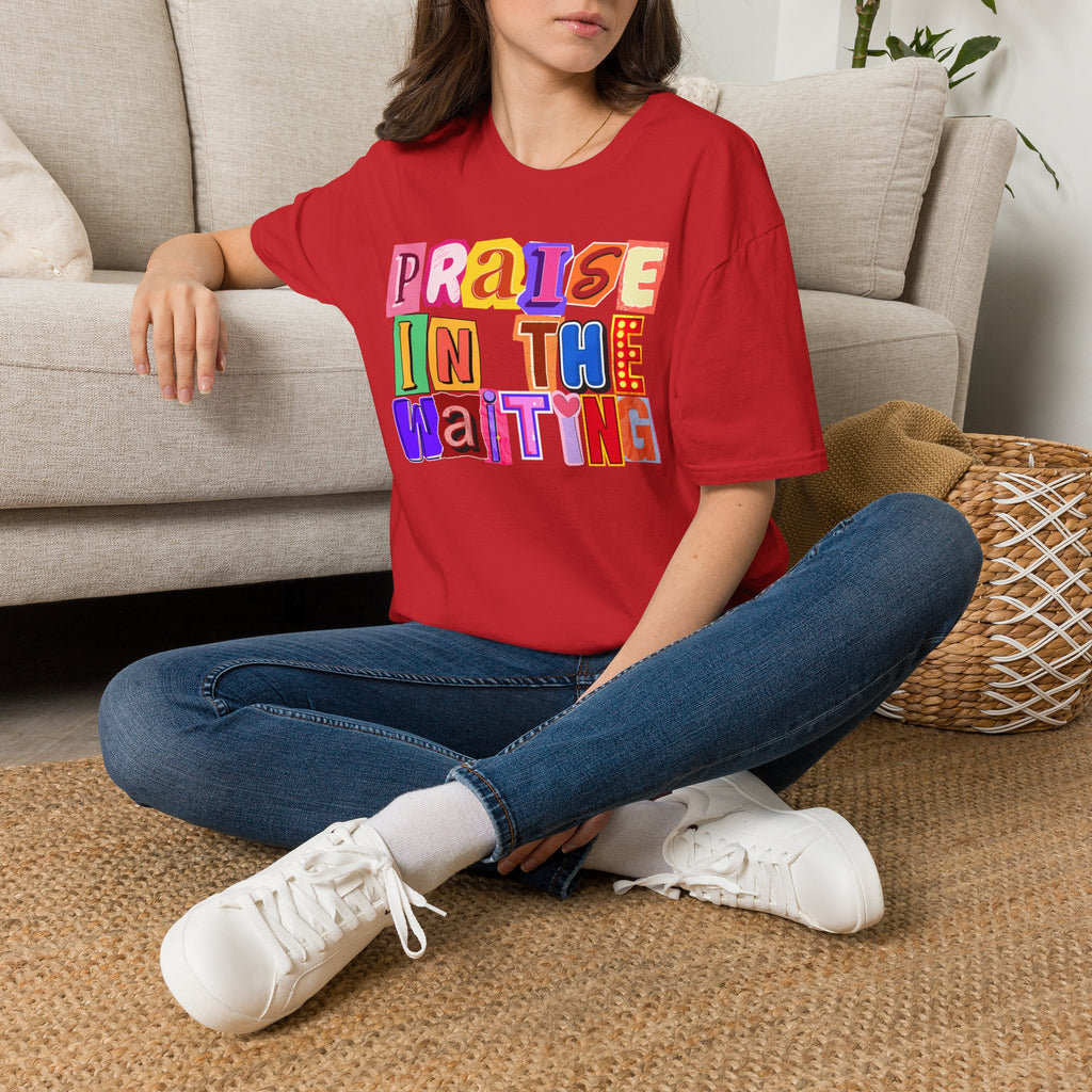 T-Shirt — "Praise in the Waiting" Colorful Inspirational Graphic Tee