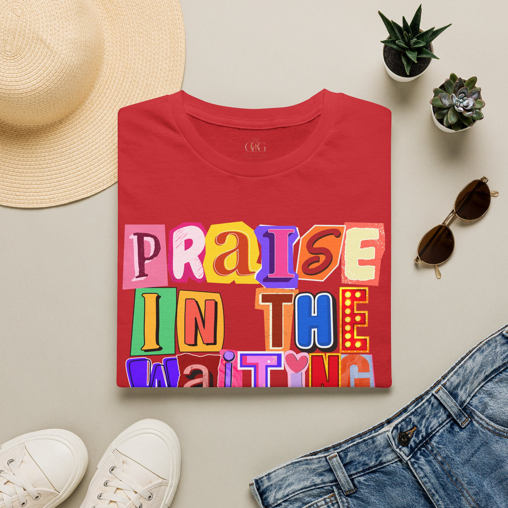 T-Shirt — "Praise in the Waiting" Colorful Inspirational Graphic Tee